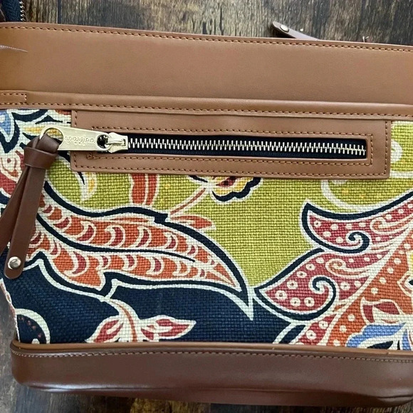 Spartina 449 leather & linen handbag - Picture 8 of 16